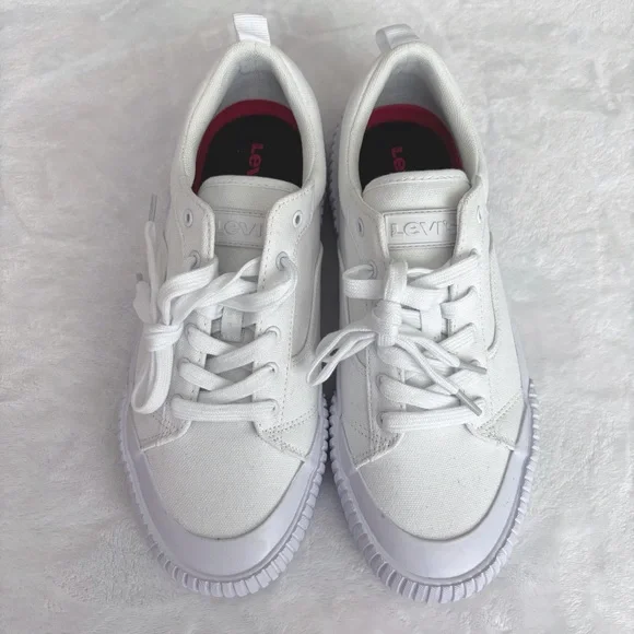 LEVI'S Emma Winter White Low Profile Platform Sneaker--7.5 - Picture 3 of 13